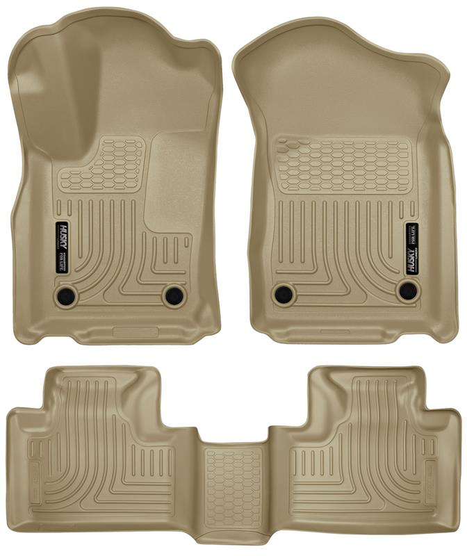 Dodge Durango Floor Liners - Front + Second Seat - Husky Liners - Weatherbeater - Tan - `16-`22